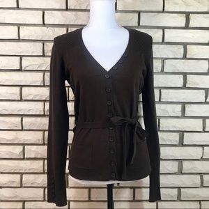 Tommy Hilfiger Sweater Medium Brown Tie Waist